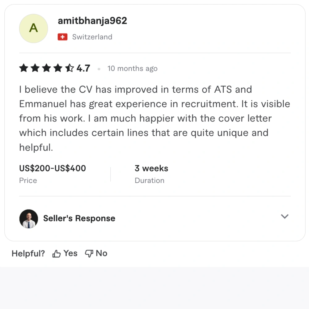 Client review of the engineering resume writing service
