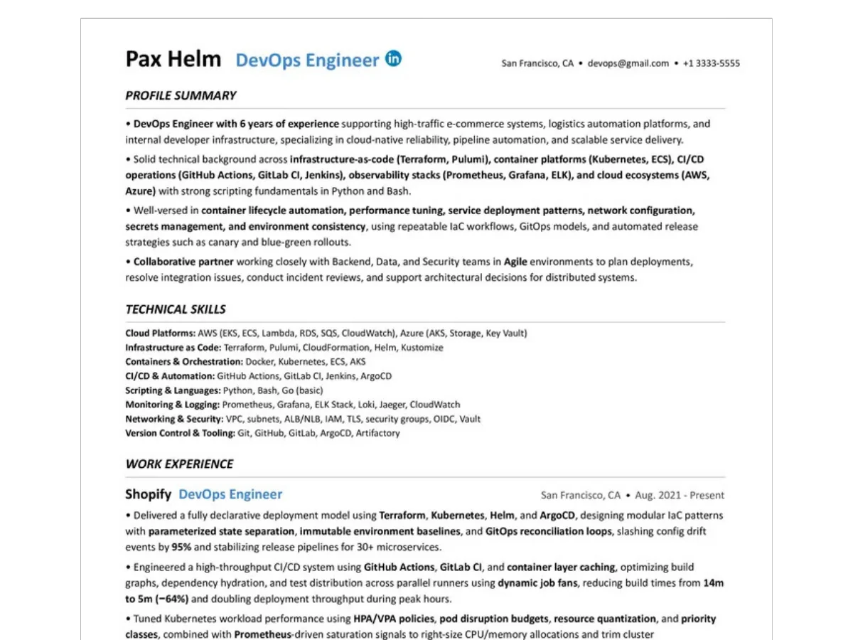 Final delivered tech resume